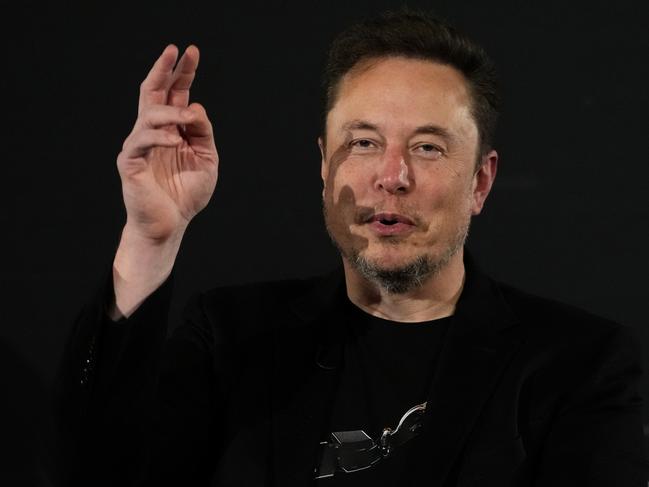 LONDON, ENGLAND - NOVEMBER 2: Tesla and SpaceX's CEO Elon Musk reacts during an in-conversation event with British Prime Minister Rishi Sunak on November 2, 2023 in London, England. Sunak discussed AI with Elon Musk in a conversation that is played on the social network X, which Musk owns.(Photo by Kirsty Wigglesworth - WPA Pool/Getty Images)