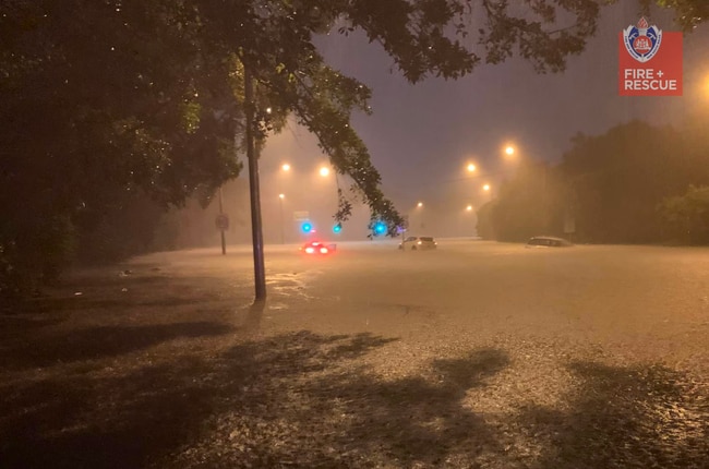 Motorists required rescuing on Springhill Road on Monday night. Picture: FRNSW