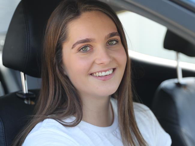 WEEKEND TELEGRAPHS SPECIAL. MUST TALK WITH PIC ED JEFF DARMANIN BEFORE PUBLISHING - Pictured is Payton Walsh with her car at home in Shell Cove today.. Picture: Tim Hunter.