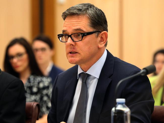 Kerry Purcell, Managing Director IBM, Australia and New Zealand, appears before Senate Economics References Committee at Parliament House in Canberra Tuesday.