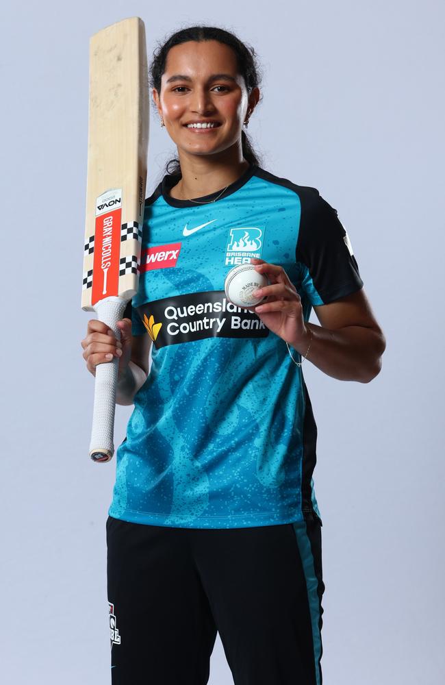 Sianna Ginger made her senior Queensland Fire debut in the 2022-23 season while still at high school, playing 13 matches in the Women’s National Cricket League including last year’s decider. (Photo by Chris Hyde/Getty Images for Cricket Australia)