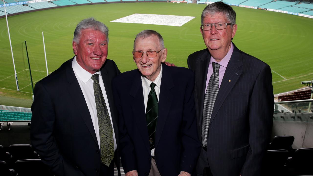 Ray Warren, Norman May and Ian Heads at the SCG. Picture Gregg Porteous