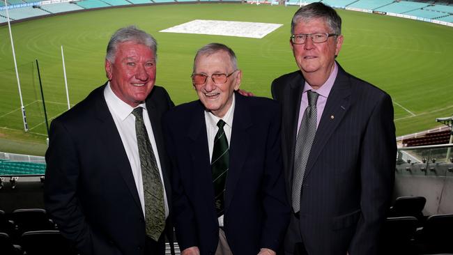 Ray Warren, Norman May and Ian Heads at the SCG. Picture Gregg Porteous