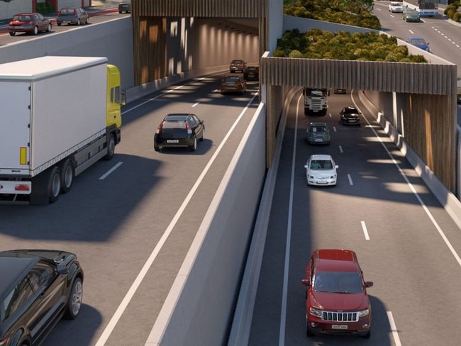 An artist's impression of the WestConnex M4-M5 Link.