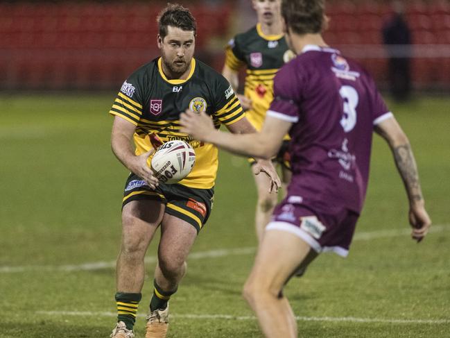 Garth Lonergan of Wattles against Dalby. Picture: Kevin Farmer.