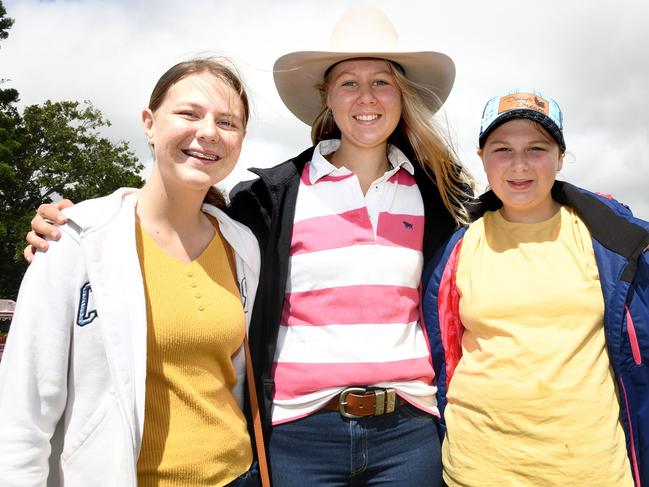 Chelsea, Mikayla and Gabby Rieck. Meatstock Festival at the Toowoomba showgrounds. April 2022