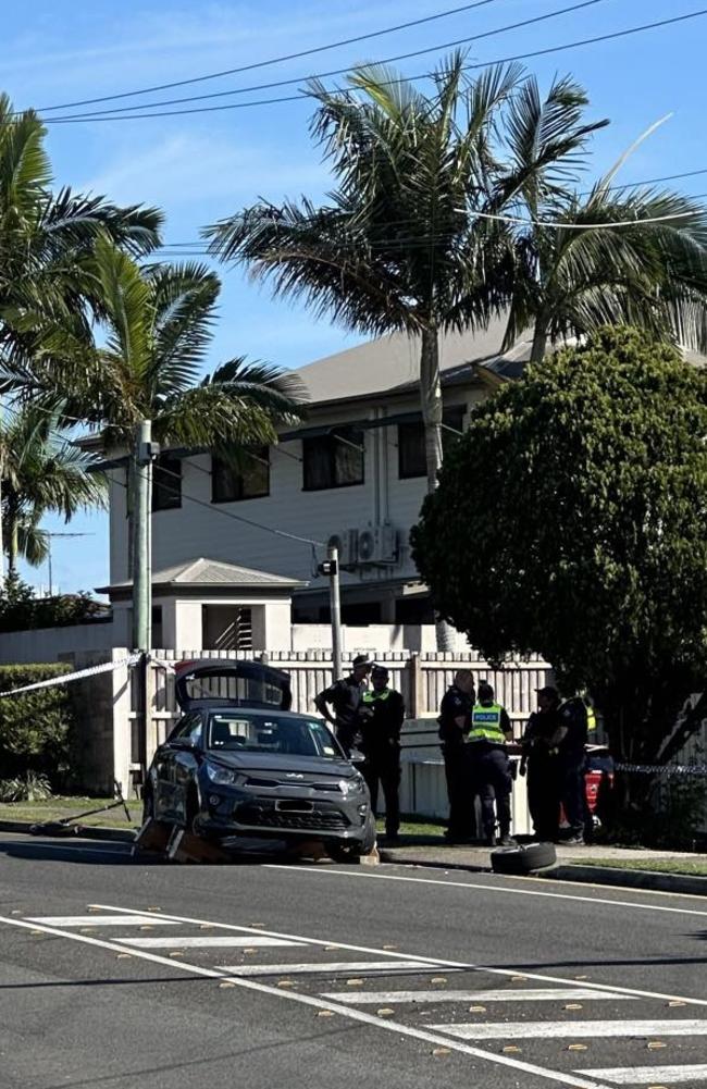 Police on the scene after a girl was hit by a car on Main Rd, Maroochydore. Photo: Madeline Grace