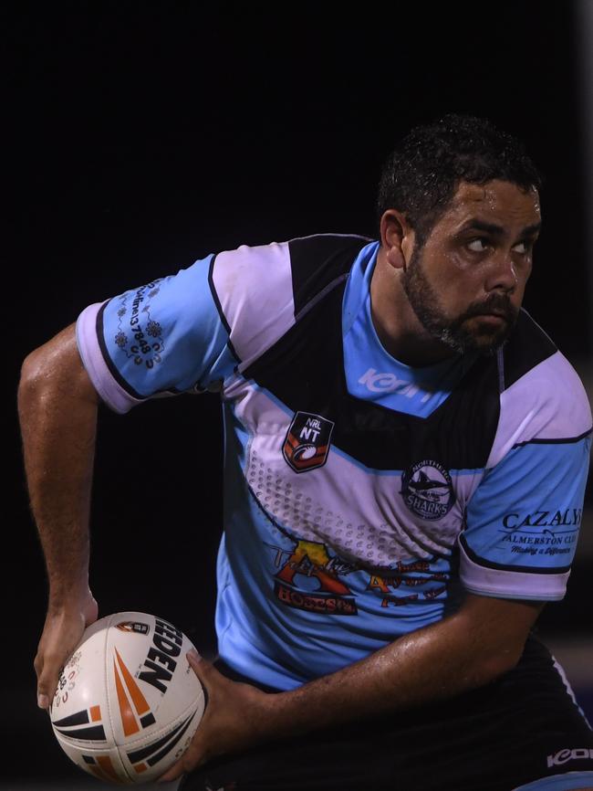 Sharks' Damien Mick plays against Darwin Brothers in the Humpty Dumpty Foundation round of 2022 NRLNT season. Picture: (A)manda Parkinson