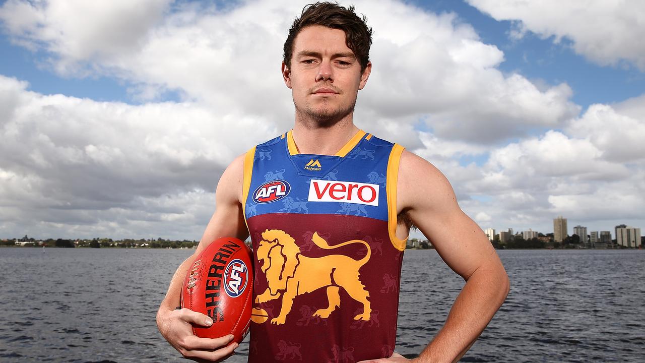 Lachie Neale poses for a photo after joining the Brisbane Lions last year.