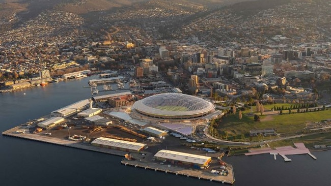 Hobart's proposed AFL stadium at Macquarie Point. Picture: Macquarie Point Development Corporation