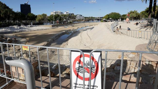 The sight greeting visitors at South Bank for five weeks. Picture: Steve Pohlner.