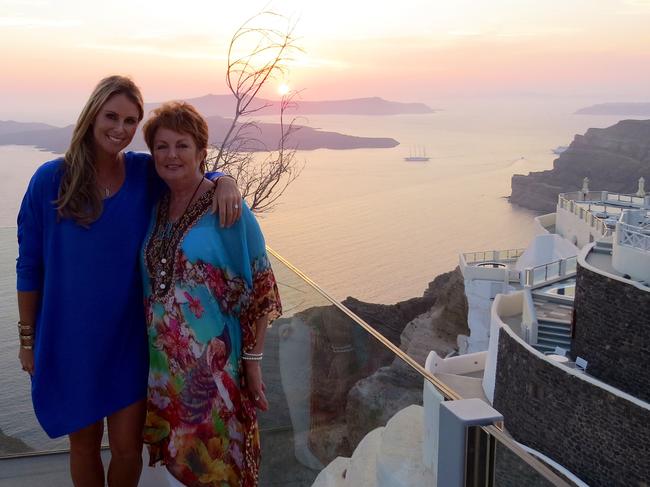 Candice Warner and mum Kerry enjoy a holiday sunset together. Picture: supplied.