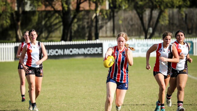 Issy Levine of Wilston Grange is a prime mover for the side.