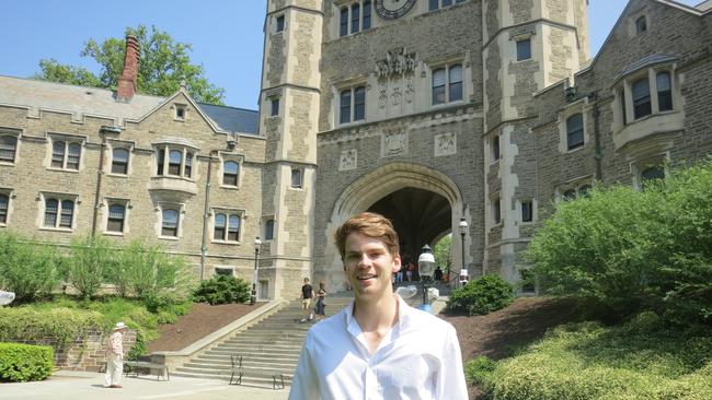 Geelong Grammar School graduate Sam Parsons attends Princeton University in the US, a photo from 2017.