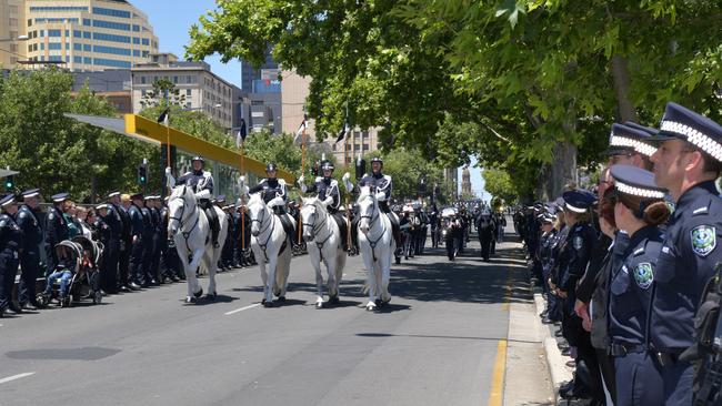 Sergeant Doig was farewelled with a police funeral on December 4, 2023. Picture: SAPOL