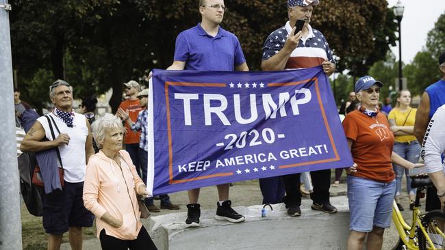 Trump supporters in downtown Kenosha, Wisconsin. Picture: Angus Mordant.