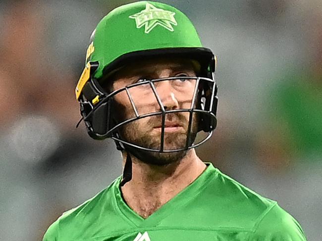 MELBOURNE, AUSTRALIA - JANUARY 23: Glenn Maxwell of the Stars walks off the field after being dismissed during the Big Bash League match between the Melbourne Stars and the Perth Scorchers at Melbourne Cricket Ground, on January 23, 2021, in Melbourne, Australia. (Photo by Quinn Rooney/Getty Images)