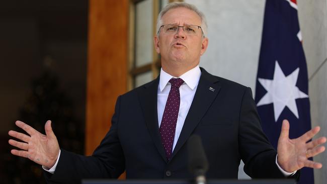 Prime Minister Scott Morrison has urged Australians to be cautious on NYE. Picture: NCA NewsWire / Gary Ramage