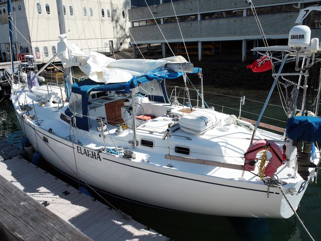 The yacht Elakha was intercepted off the NSW coast on Thursday with 1.4 tonnes of cocaine allegedly found on-board. Picture: John Fotiadis