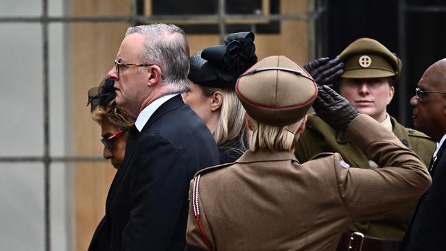 Australia's Prime Minister Anthony Albanese at Westminster Abbey for Queen Elizabeth II’s State Funeral Service. Picture: Marco BERTORELLO / AFP