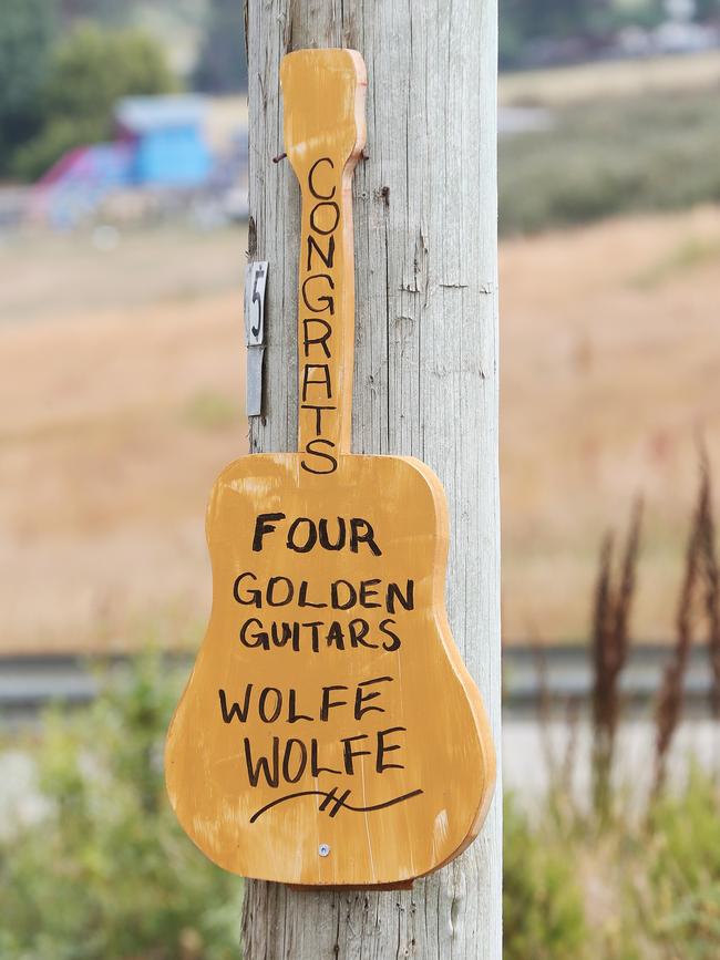 A sign at the start of Wolfe Rd in Neika heralding the recent success of The Wolfe Brothers. Picture: NIKKI DAVIS-JONES