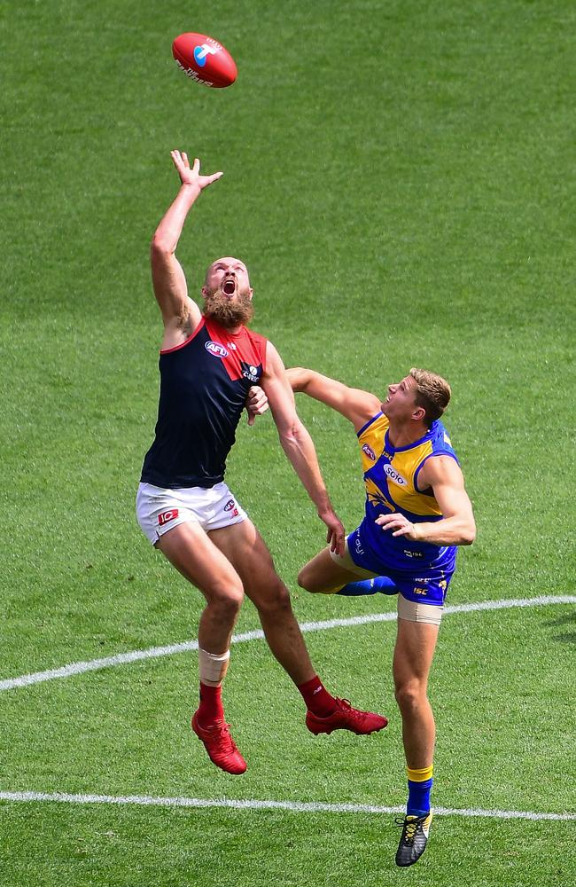 Gawn’s dominance in the ruck is set to be even more important with the new starting position rule. Picture: AFL Media/Getty Images