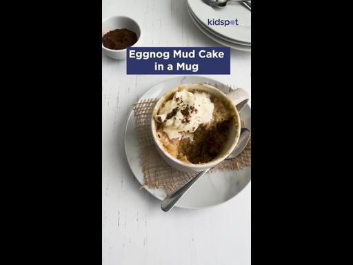 Eggnog mud cake in a mug