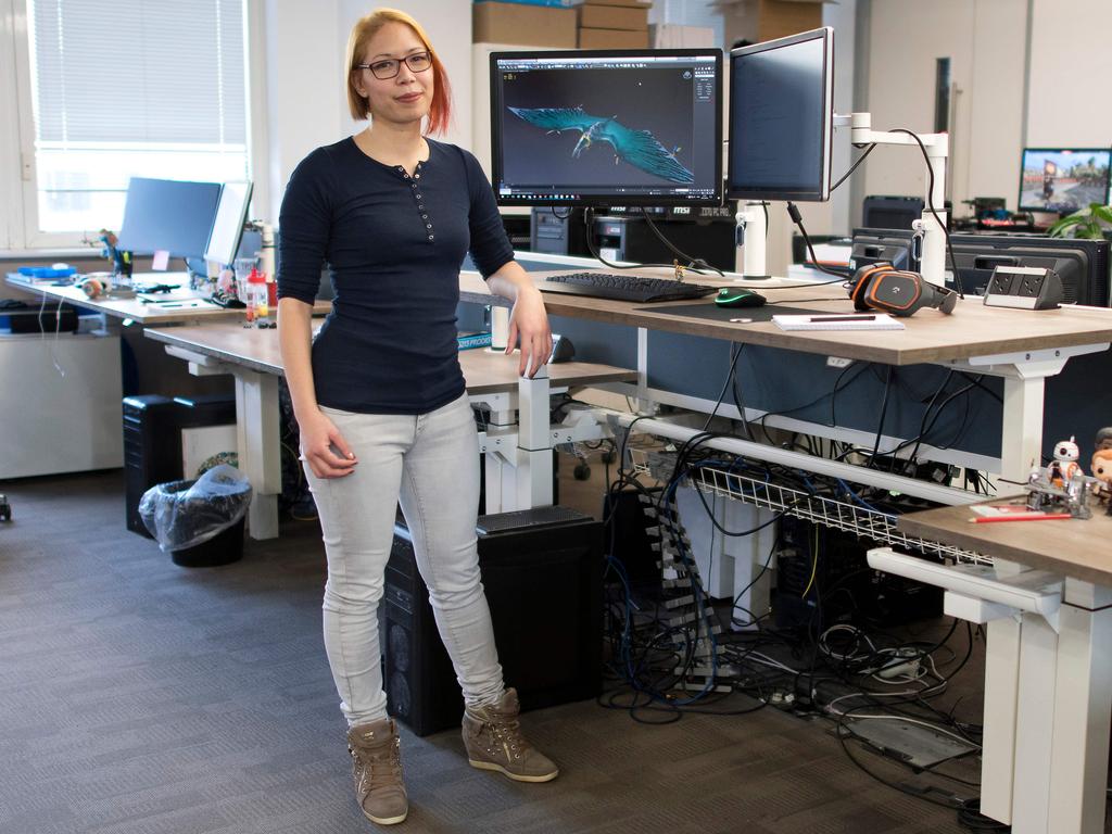 Jodie Azhar, 30, Lead Technical Artist on the Total War game series at Creative Assembly, in her offices in Horsham, West Sussex, south of London, UK on February 23, 2018. Picture: AFP