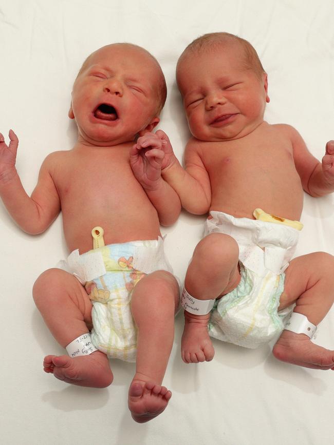 Baby twins Finn and Lucy Doolan.