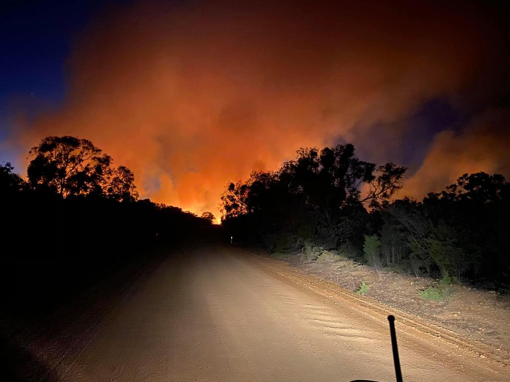 Firefighters continued to battle the blaze during the night. Picture: Facebook/Nikki Woods