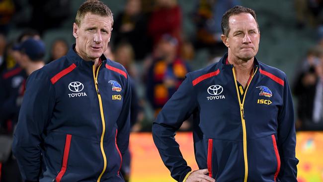 Brett Burton and Don Pyke were part of “key personnel changes within the football department” at the Crows post the 2019 season. (Photo by Mark Brake/Getty Images)