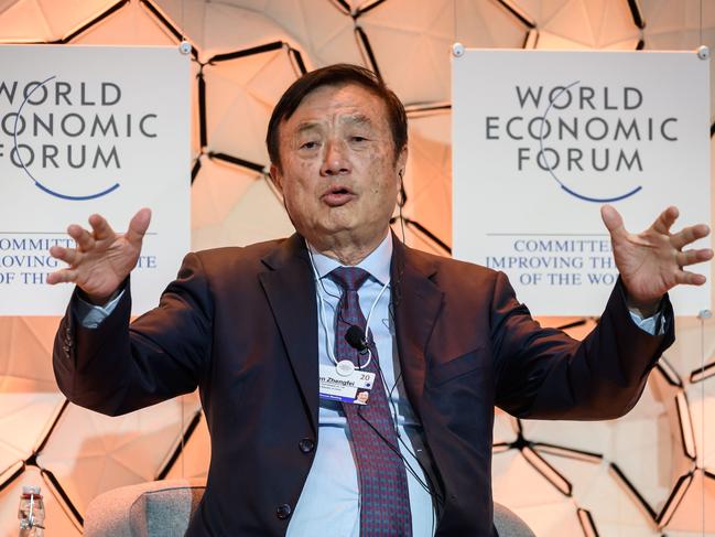 Ren Zhengfei at the Davos World Economic Forum in January. Picture: AFP