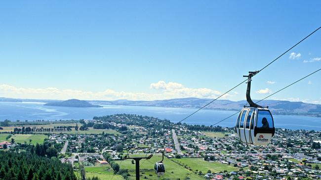 The cable car skyride at Rotorua in New Zealand.