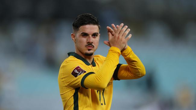 Attacker Marco Tilio of the Socceroos was called up the squad to replace Martin Boyle. (Photo by Cameron Spencer/Getty Images)