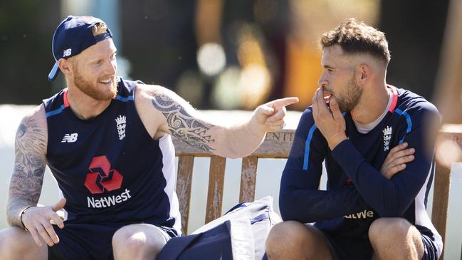 Ben Stokes and Alex Hales during a net session in 2018.