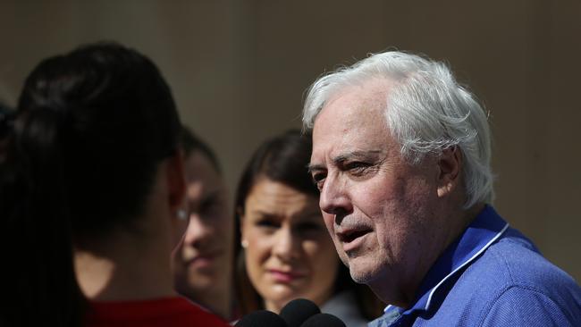 Embattled businessman Clive Palmer leaves the Federal Court after giving evidence at the public examination of the collapse of Queensland Nickel. Photo: Claudia Baxter