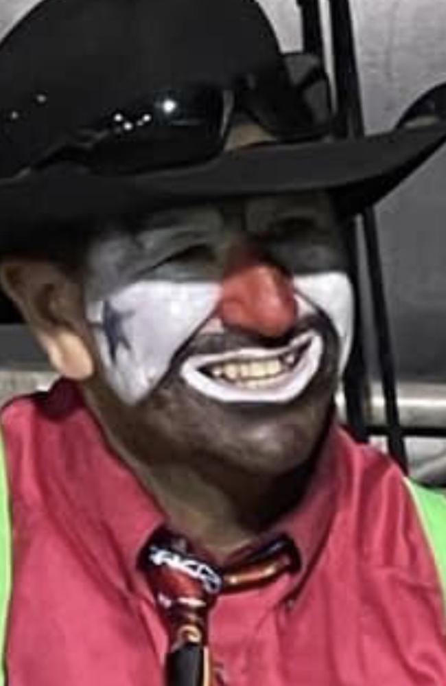 The Gympie Times understands Glenn Edward Cruickshank (pictured) is employed as a popular rodeo clown in Maryborough. Photo: Facebook