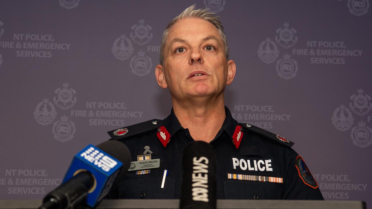 Travis Wurst Assistant Commissioner at the press conference speaks on the autopsy results of the 19-year-old Alice Springs teenager who was found dead lying on Undoolya Road. Picture: Pema Tamang Pakhrin