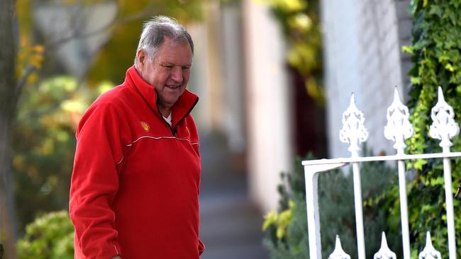 Former Lord Mayor Robert Doyle leaves his South Melbourne home last year. Picture: Nicole Garmston