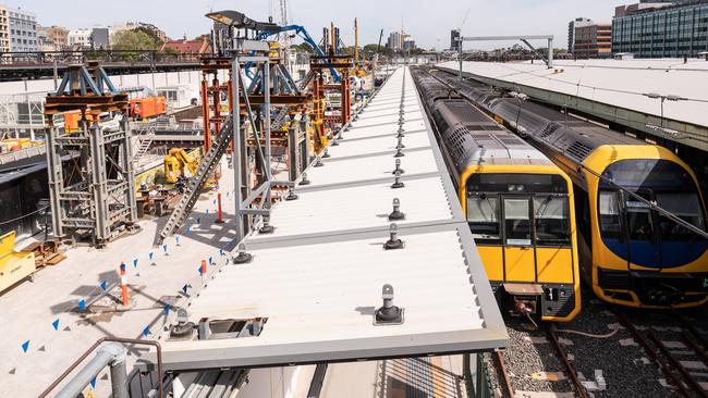 A view of the Sydney Metro construction site at Central Station. Picture: NCA NewsWire / James Gourley