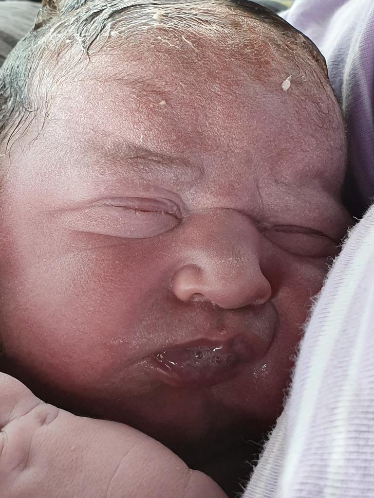 10/07/2019 - Abbigail Mia-Brookes Anderson. Born on the Brooker highway in the car on the way to hospital at 8.59am Wednesday morning. Picture: Taylor leaman