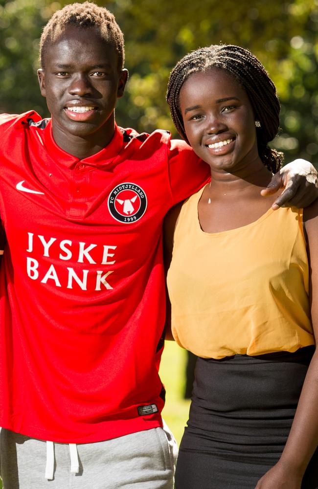 Awer Mabil with his late sister Bor.