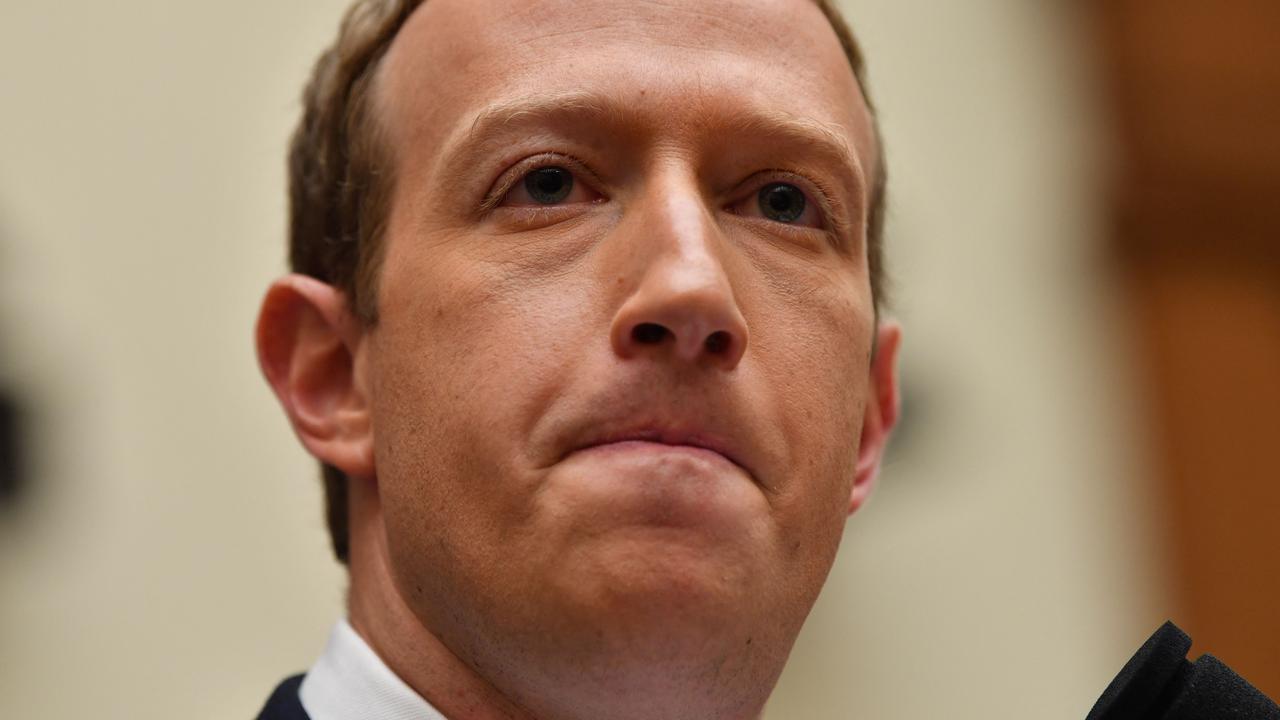 Facebook founder Mark Zuckerberg testifies before the House Financial Services Committee. Picture: Nicholas Kamm/AFP