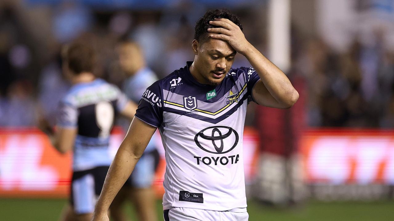 Jeremiah Nanai of the Cowboys is sent to the sin-bin. (Photo by Cameron Spencer/Getty Images)