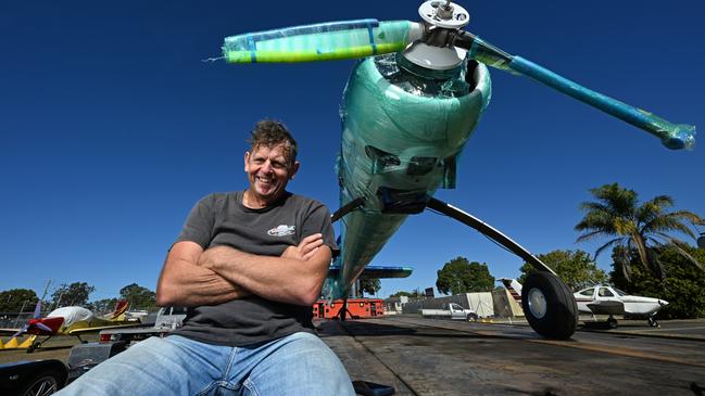 Hayden Pullen helped reassemble a Yak 110 at Archerfield Airport for the Pacific Airshow on the Gold Coast in 2023. Picture: Lyndon Mechielsen.