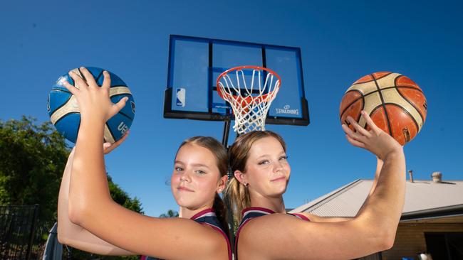 Meg and Alannah Foley from Wodonga are the nieces of former Opal Jess. Picture: Simon Dallinger