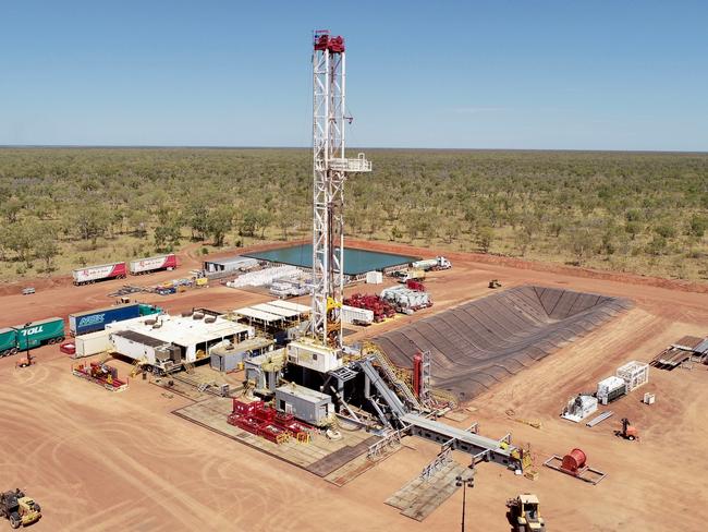 Origin Energy is drilling at the Kyalla 117 N2 onshore gas well, 600km southeast of Darwin. The company has welcomed the National COVID-19 Commission’s manufacturing report. <source>Picture: Supplied</source>