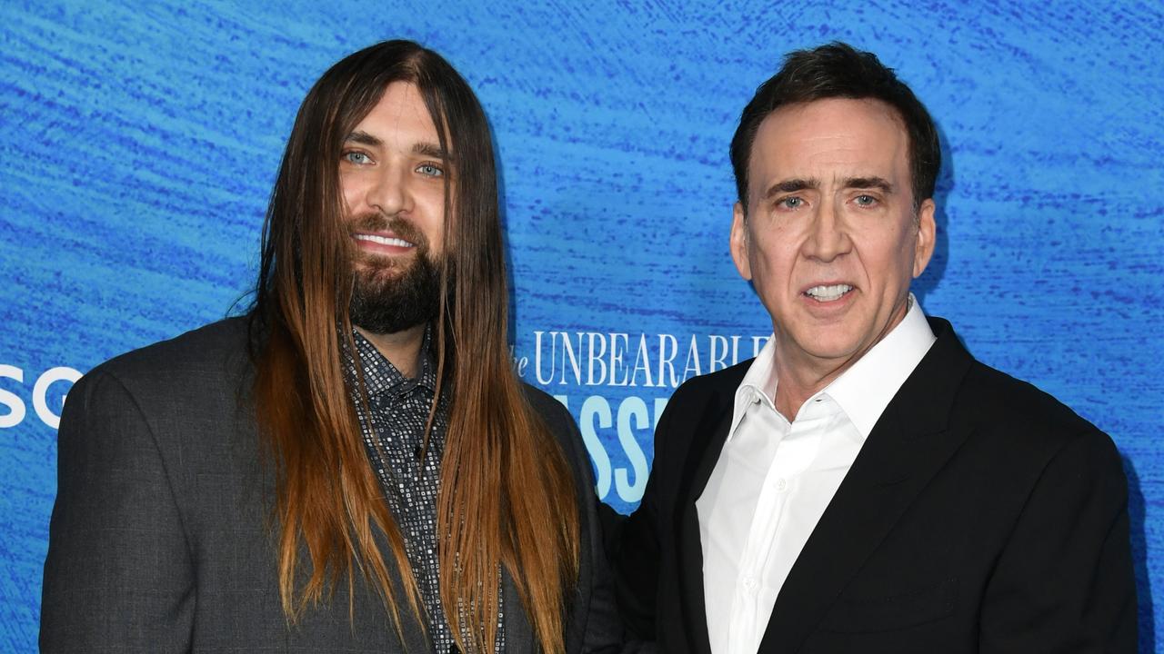 Weston with his famous father, Nicolas Cage. Picture: JC Olivera/Getty