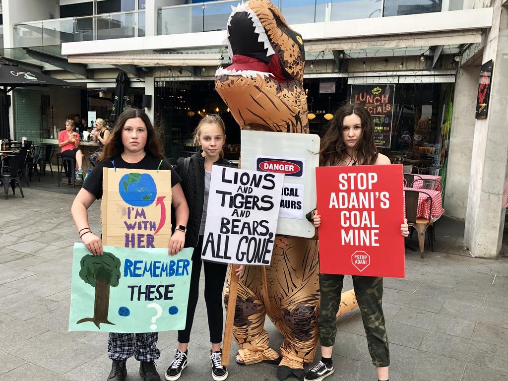 The three students took the day off school to attend the protest. 