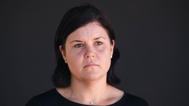 Health Minister Natasha Fyles addresses the media at Royal Darwin Hospital on frontline resourcing. Picture: Glenn Campbell